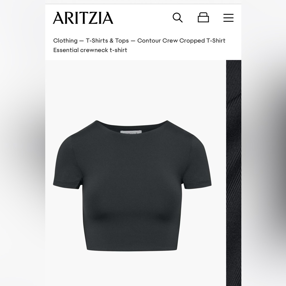 aritiza Contour Crew Cropped T-Shirt , size XS